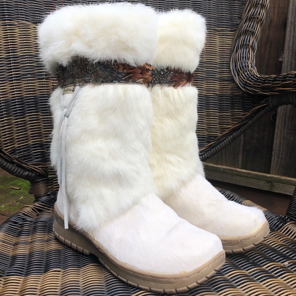 Women’s “Bearpaw”, rabbit fur winter boots